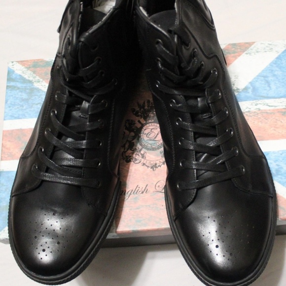 English Laundry Other - ENGLISH LAUNDRY BABA BLACK LEATHER HI-TOP SNEAKER